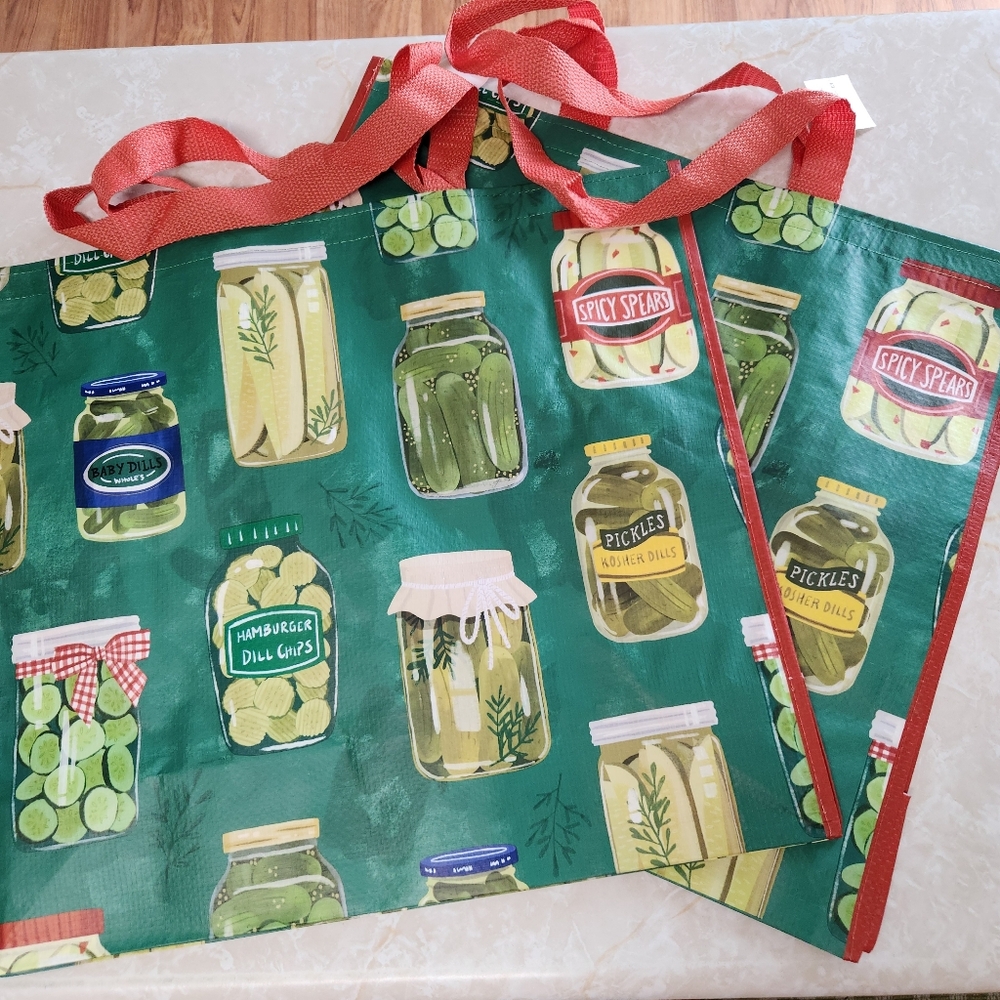 Homegoods TJMaxx Marshalls Viral Pickle Assortment Tote Bag Set of 2 Reusable